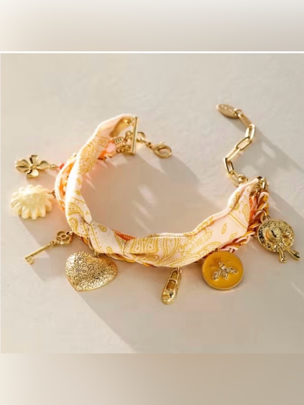 Free People Anklet Charm Bracelet
Gold and Cream NWT